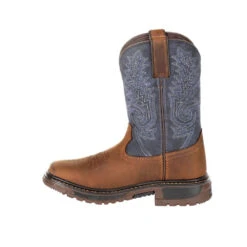 'Rocky' Child Ride FLX Square Toe Boot - Denim Blue / Brown 11 'Rocky' Child Ride FLX Square Toe Boot - Denim Blue / Brown -Outdoor Clothing Shop RKW0255C instep profile 1024x1024@2x