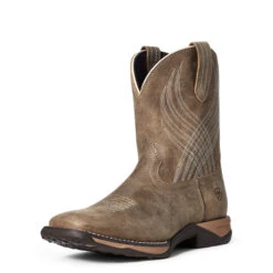 'Ariat' Youth 8" Anthem Western Square Toe - Brown Bomber -Outdoor Clothing Shop S21 YTH WEST 10035778 front 1024x1024@2x