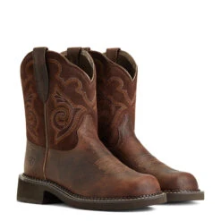 'Ariat' Women's 8" Fatbaby Heritage Tess Western Round Toe - Forest Brown / Jamocha -Outdoor Clothing Shop S22 WMS WEST 10040264 pair 1024x1024@2x