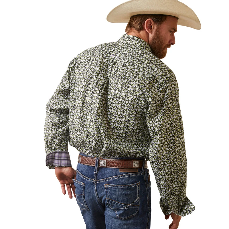 'Ariat' Men's Wrinkle Free Florian Classic Fit Button Down - Black / Green 4 'Ariat' Men's Wrinkle Free Florian Classic Fit Button Down - Black / Green - Image 4