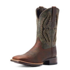'Ariat' Men's 11" Rowder VentTEK 360° Western Square Toe - Rust / Forest Green -Outdoor Clothing Shop S23 MNS WEST 10044478 3 4 front 1024x1024@2x