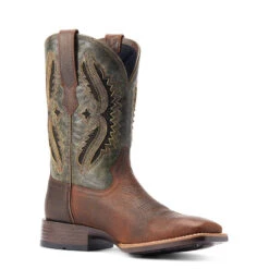 'Ariat' Men's 11" Rowder VentTEK 360° Western Square Toe - Rust / Forest Green -Outdoor Clothing Shop S23 MNS WEST 10044478 medial 1024x1024@2x