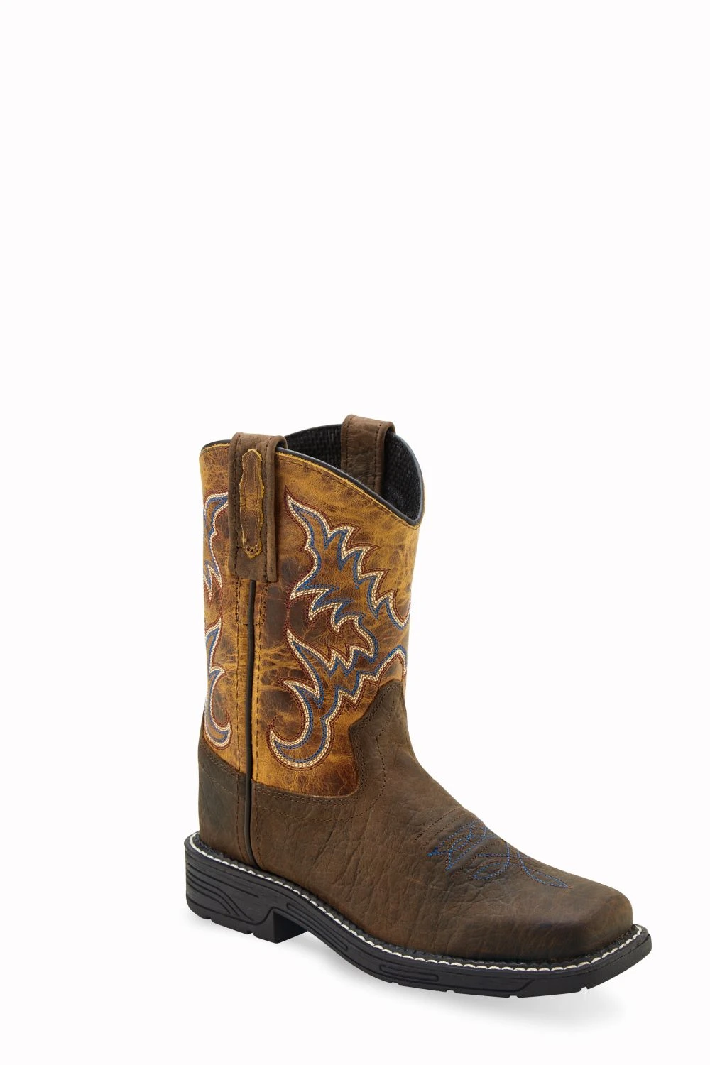 'Old West' Youth Western Square Toe - Brown / Tan 1 'Old West' Youth Western Square Toe - Brown / Tan