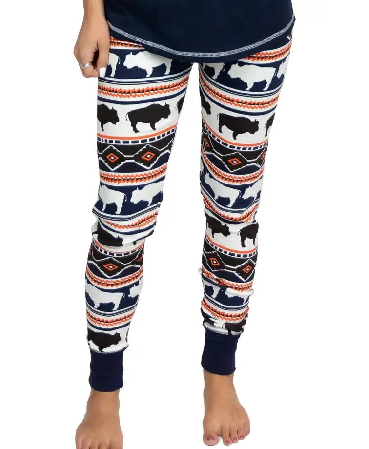 'Lazy One' Women's Buffalo Fair Isle Leggings - White 1 'Lazy One' Women's Buffalo Fair Isle Leggings - White