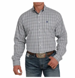 'Cinch' Men's Plaid Classic Fit Button Down - Cream