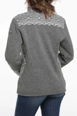 'Cinch' Women's Sweater Knit Jacket - Heather Charcoal -Outdoor Clothing Shop maj9840002 3 1544 detail 1024x1024@2x