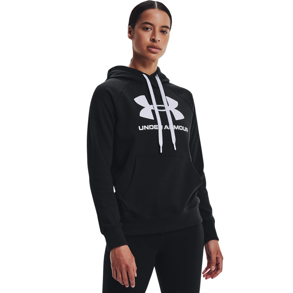 'Under Armour' Women's Rival Fleece Logo Hoodie - Black / White 1 'Under Armour' Women's Rival Fleece Logo Hoodie - Black / White