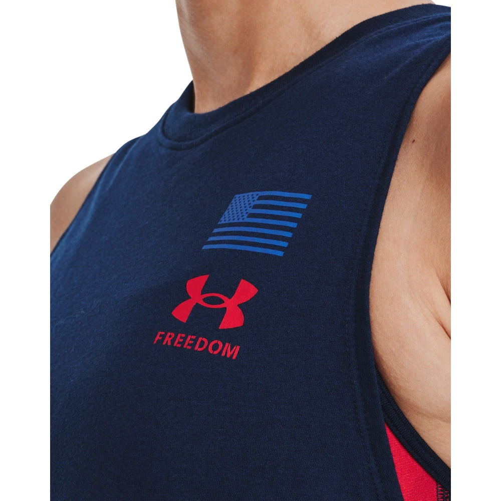 'Under Armour' Women's Freedom Repeat Muscle Tank - Academy / Red 3 'Under Armour' Women's Freedom Repeat Muscle Tank - Academy / Red - Image 3