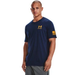 'Under Armour' Men's Freedom Flag T-Shirt - Academy / Steeltown Gold -Outdoor Clothing Shop s7.V5 1370810 410 FC 1024x1024@2x