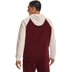 'Under Armour' Men's Rival Fleece Wordmark Colorblock Hoodie - Chestnut Red -Outdoor Clothing Shop s7.V5 1373363 690 BC 1024x1024@2x