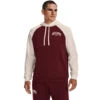 'Under Armour' Men's Rival Fleece Wordmark Colorblock Hoodie - Chestnut Red