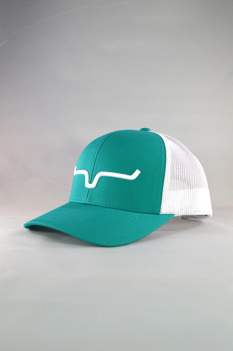 'Kimes Ranch' Men's Weekly Trucker Cap - Teal / White 2 'Kimes Ranch' Men's Weekly Trucker Cap - Teal / White - Image 2